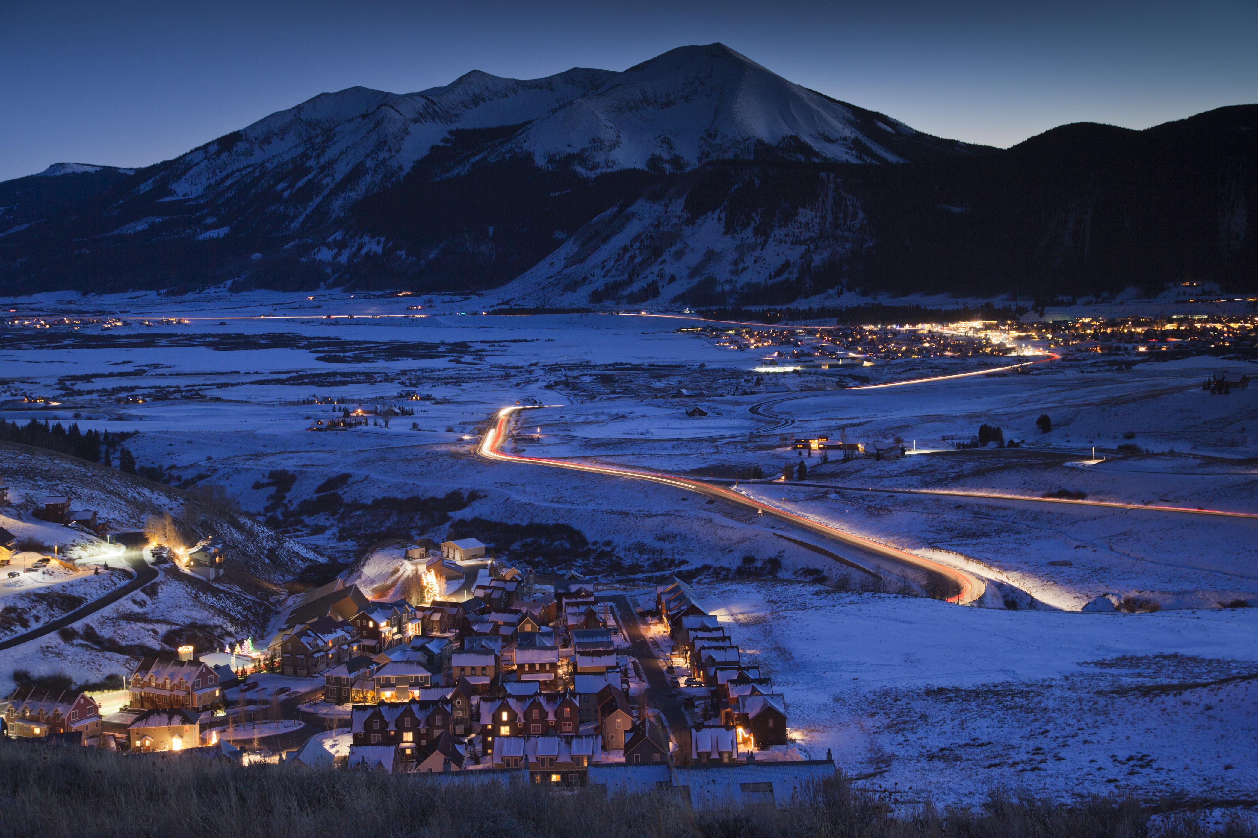 Winter evening glow in Crested Butte