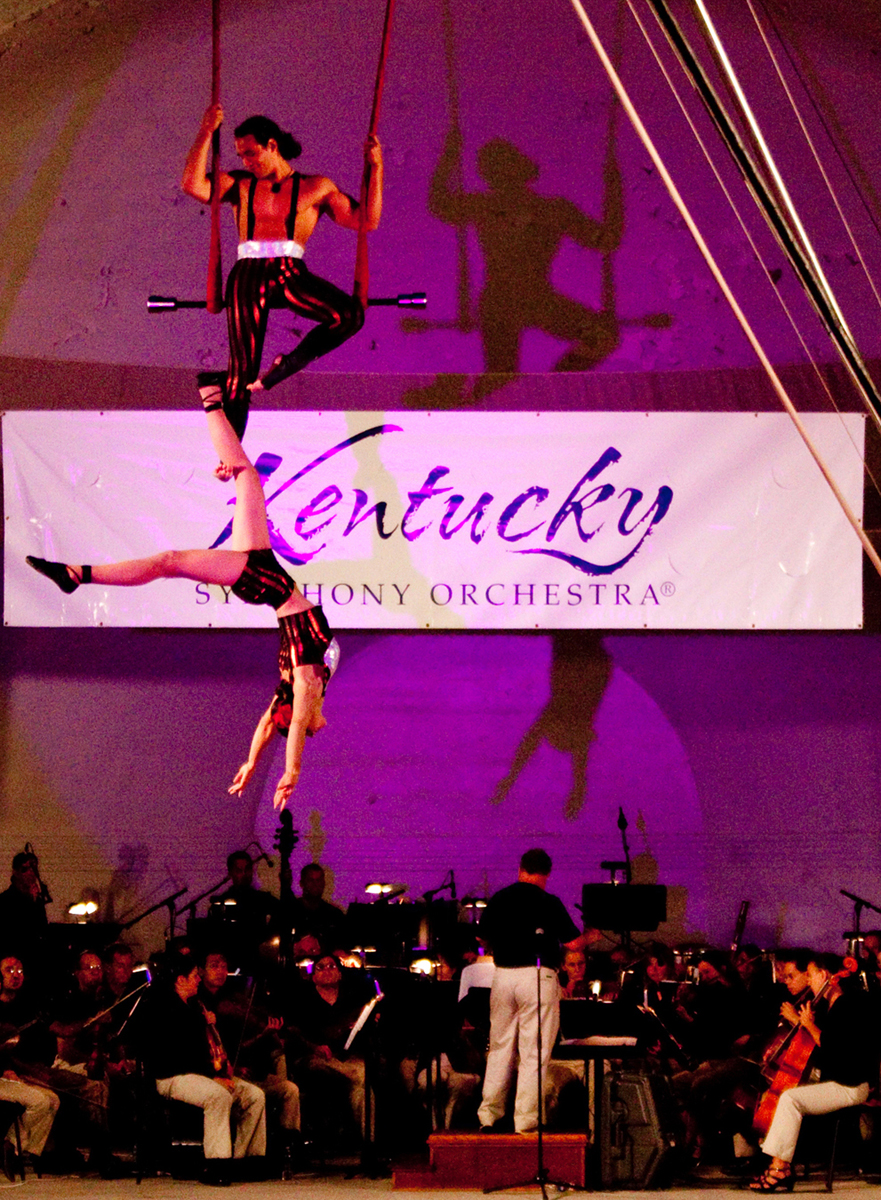 Aerial acrobats Duo Rose performed at Cirque Devou in 2010