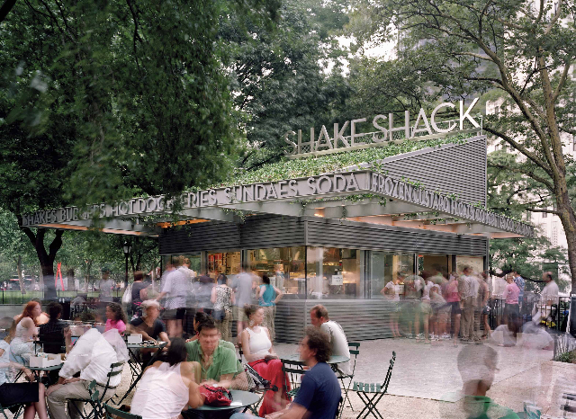 Archtober III's "Building of the Day" October 11th: Madison Square Park's Shake Shack kiosk.