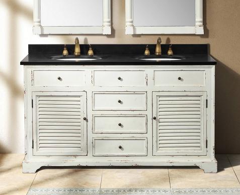 James Martin Solid Wood 59.25" Astrid Antique White Double Bathroom Vanity 238-101-5641