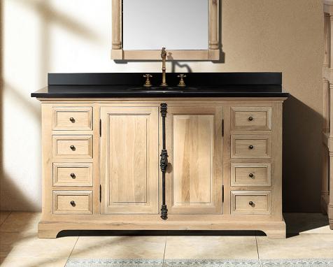James Martin Solid Wood 56" Genna Natural Oak Single Bathroom Vanity 238-103-5321
