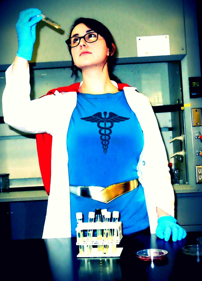 Emma Chacon won wit this entry, a self portrait in a nurse superhero costume she made