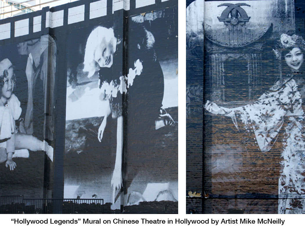 "Hollywood Legends" Mural on Chinese Theatre in Hollywood by Artist Mike McNeilly