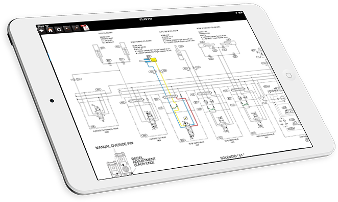 The iSchematic app offers full integration for iPad users.