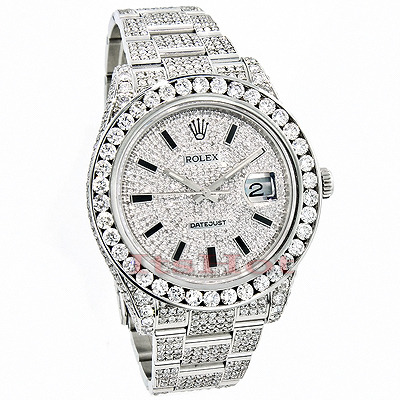 Rolex Datejust Mens Custom Diamond Watch 25.20ct Iced Out