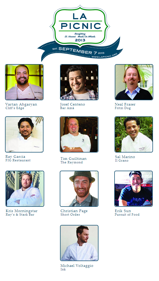 LA Picnic 2013 Participating Chefs