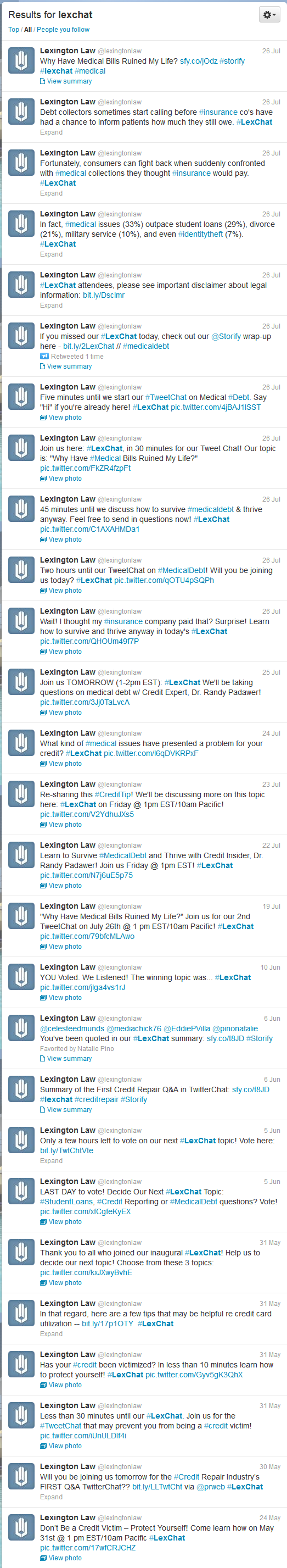 #LexChat Tweets helped educate and warn people about the dangers of Medical Debt.