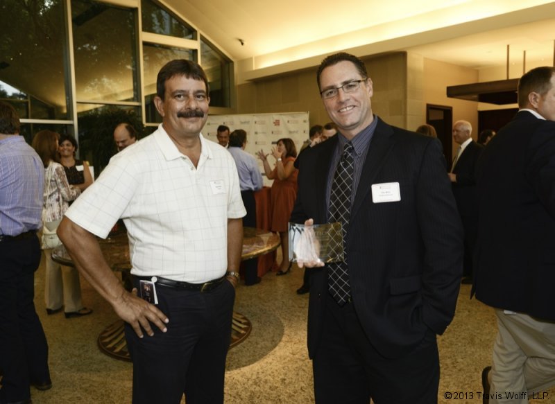 David Herr of OPUS-3 Data Center (left) and Tim Rice of FilesAnywhere.com at the 2013 Tech Titans Award Gala