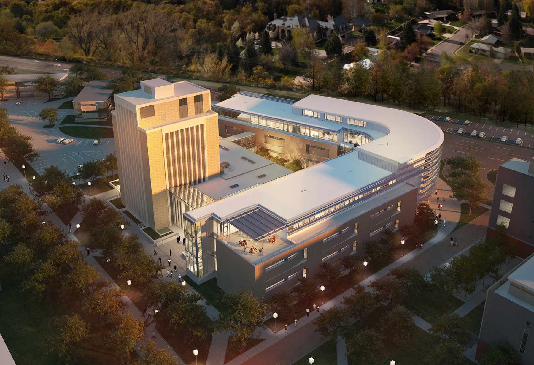 This is an artist rendering of Huntsman Hall, which will be part of the Jon M. Huntsman School of Business.