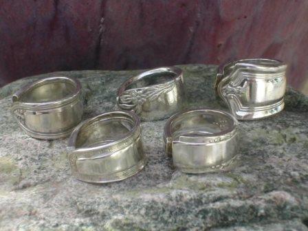 Unique Spoon Rings From Up-Cycled Silver Flatware