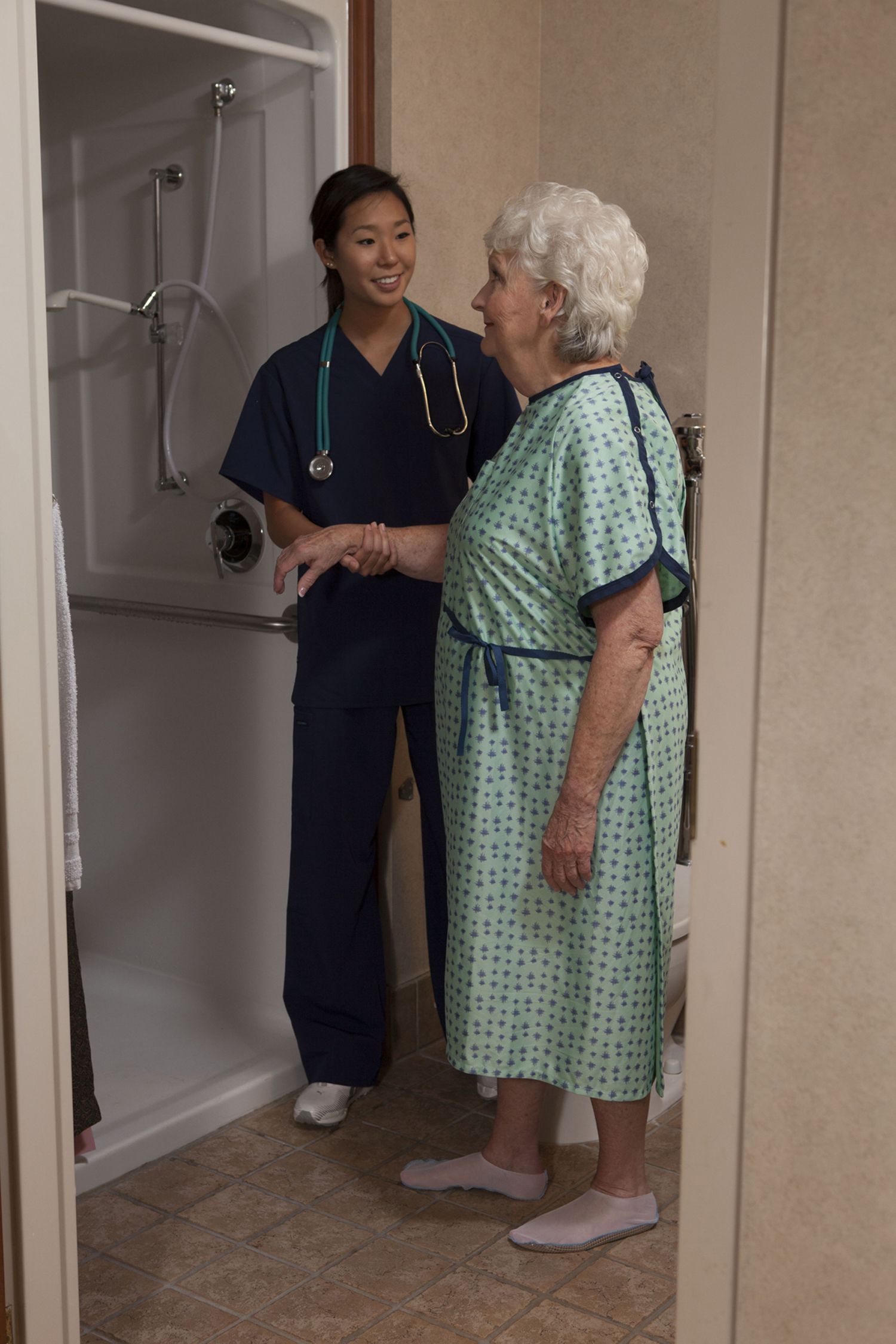 Encompass Group, LLC Introduces Albahealth® Shower-Steps™ flexible sole patient safety footwear featuring a lightweight mesh profile, designed for use on wet surfaces.