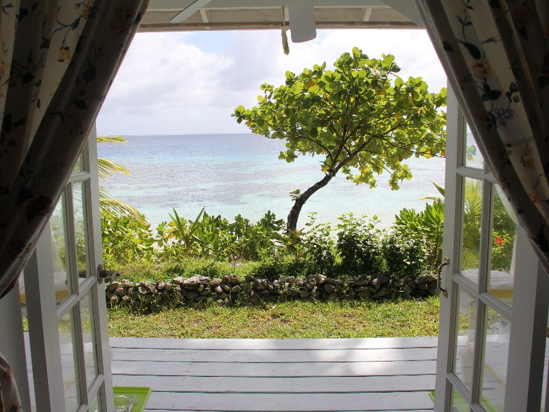A view from the bungalow at the Bikendrik Island Hideaway of the Marshall Islands.
