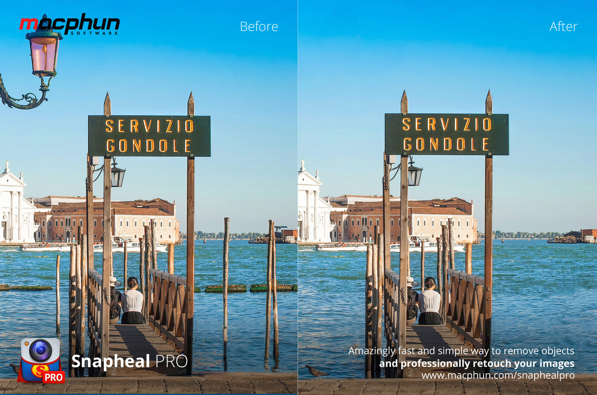 Easily remove unwanted objects with Snapheal Pro