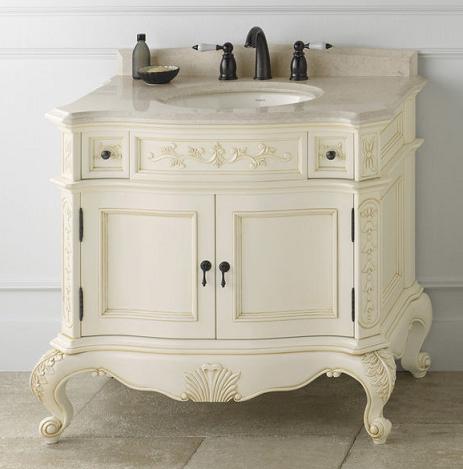 RonBow 072936 Bordeaux 36" Antique Style Vanity Cabinet with Two Doors and Two Drawers