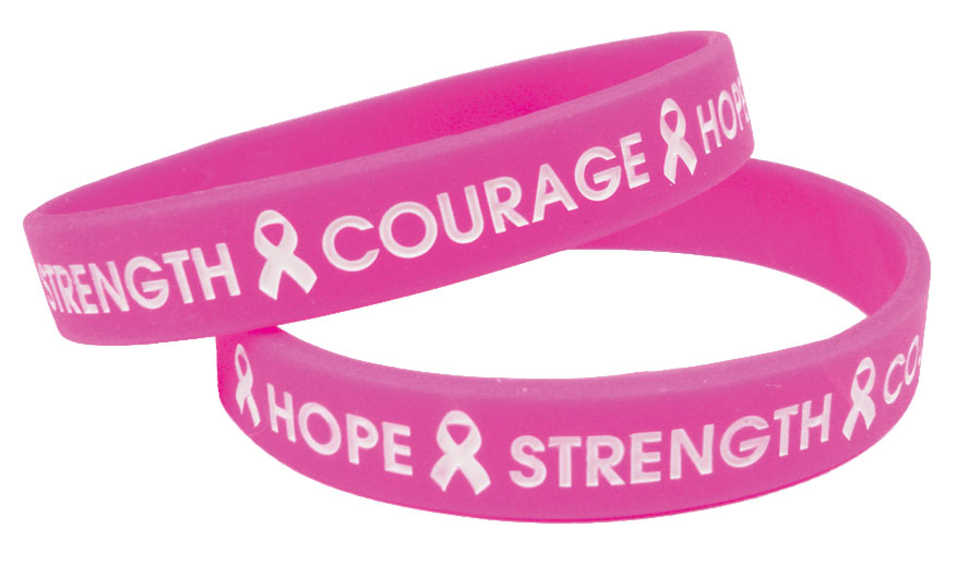 Silicone Breast Cancer Awareness wristbands by PDC