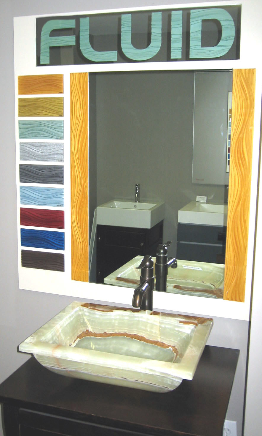 Display of Fluid Mirror color options.