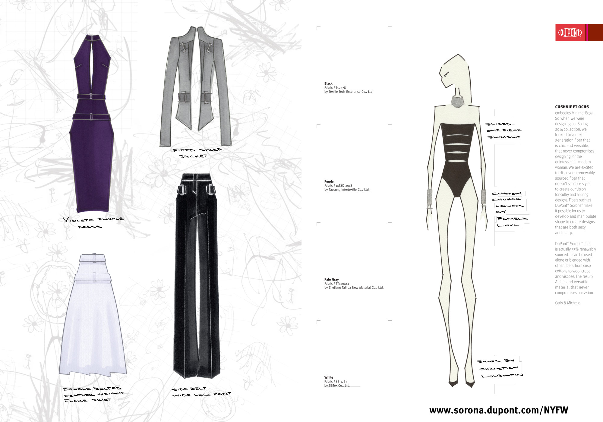 From pen and paper to the runway! Check out our new design inspired by fabric made from DuPont™ Sorona® fiber.
