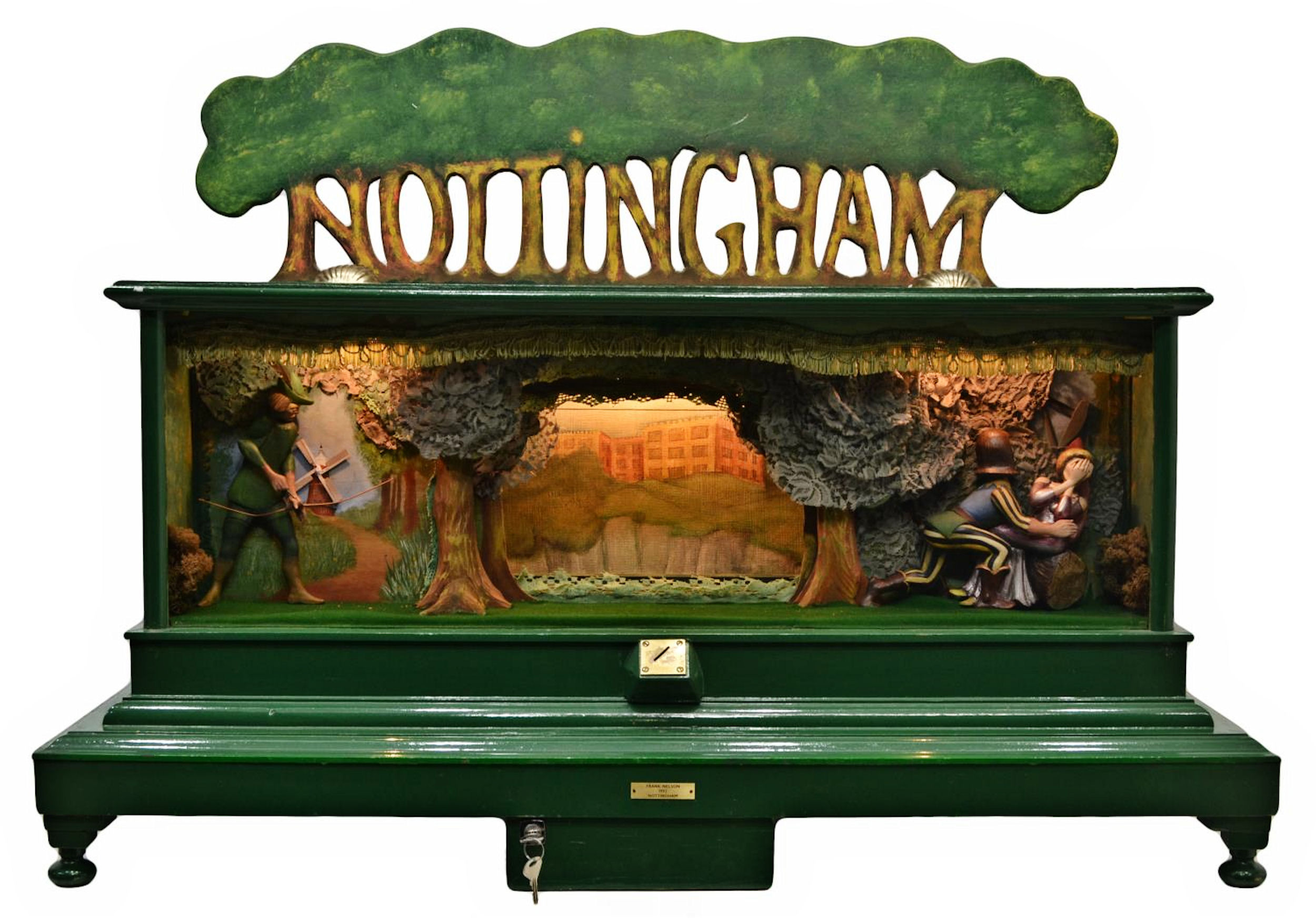 Custom-Built Carved and Painted Wood Automaton "Nottingham"
