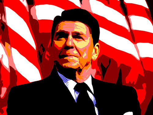 Ronald W. Reagan, 40th President of the United States, 1981-89.