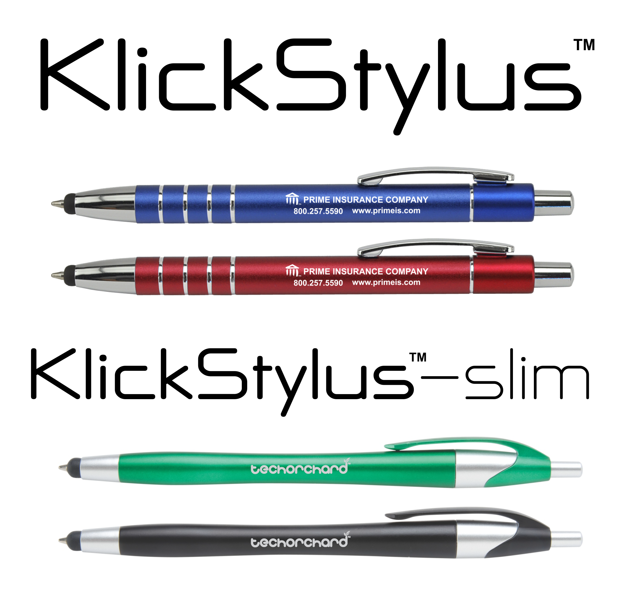Custom Printed Klick Stylus Pens Available as Promotional Products