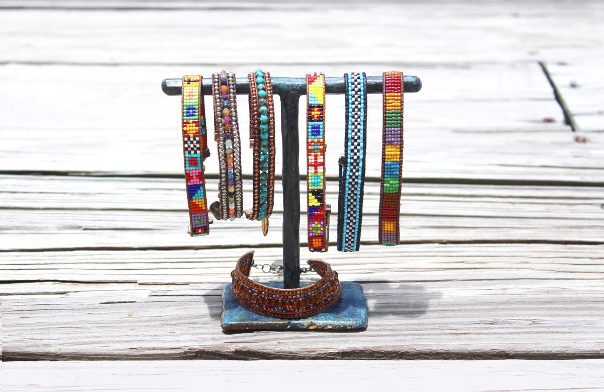 Beaded Bracelets Display Piece by Belukro Jewelry