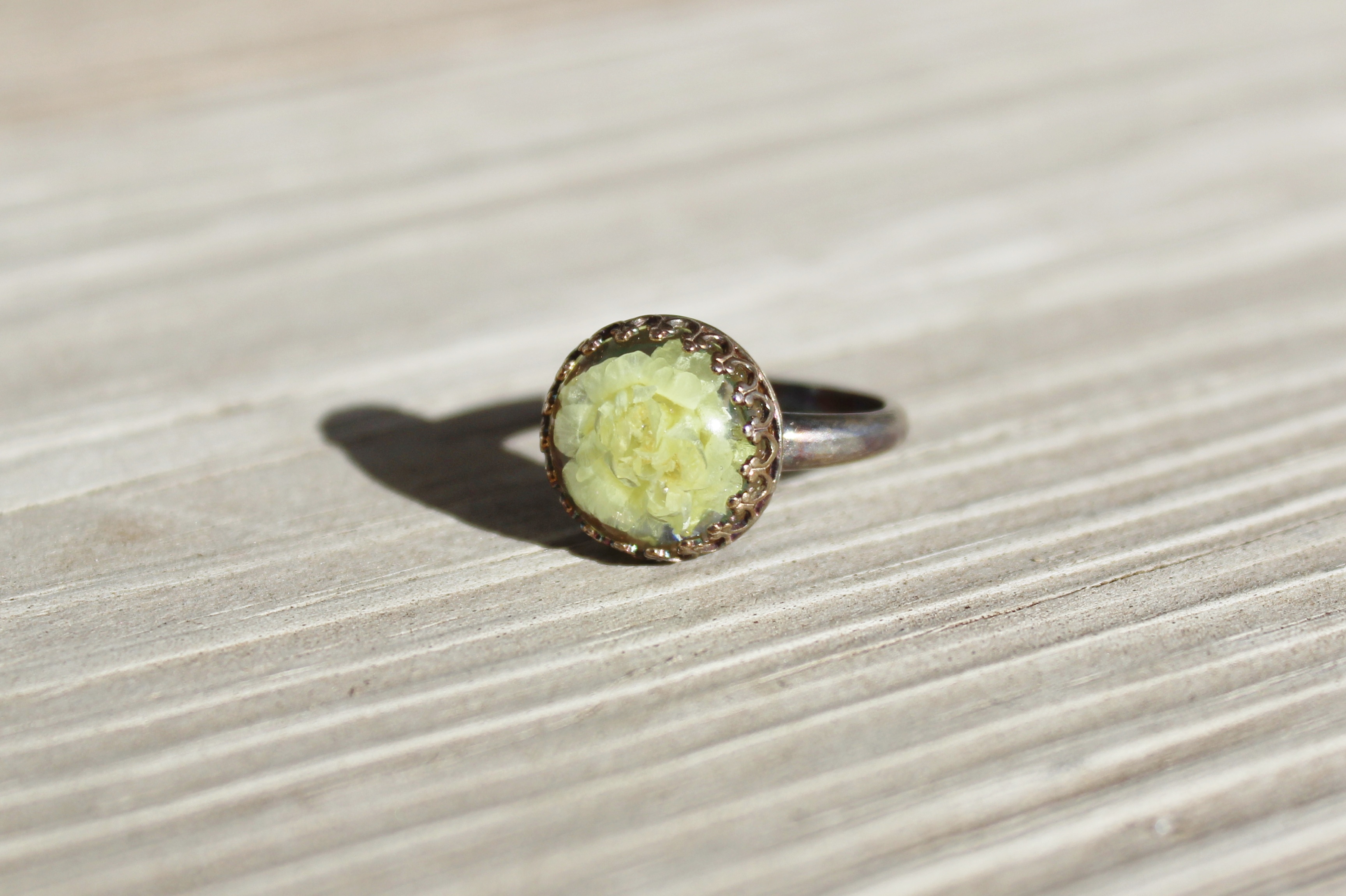 Close up of Texas Hill Country Wildflowers Ring by Belukro Jewelry