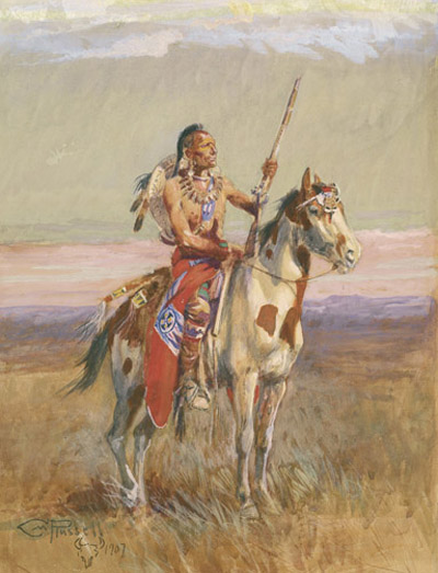 The Scout, 1907 (detail), Charles M. Rusell, Sid Richardson Museum