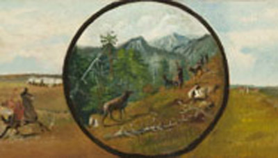 Western Scene, ca.1885 (detail), Charles M. Russell, Sid Richardson Museum