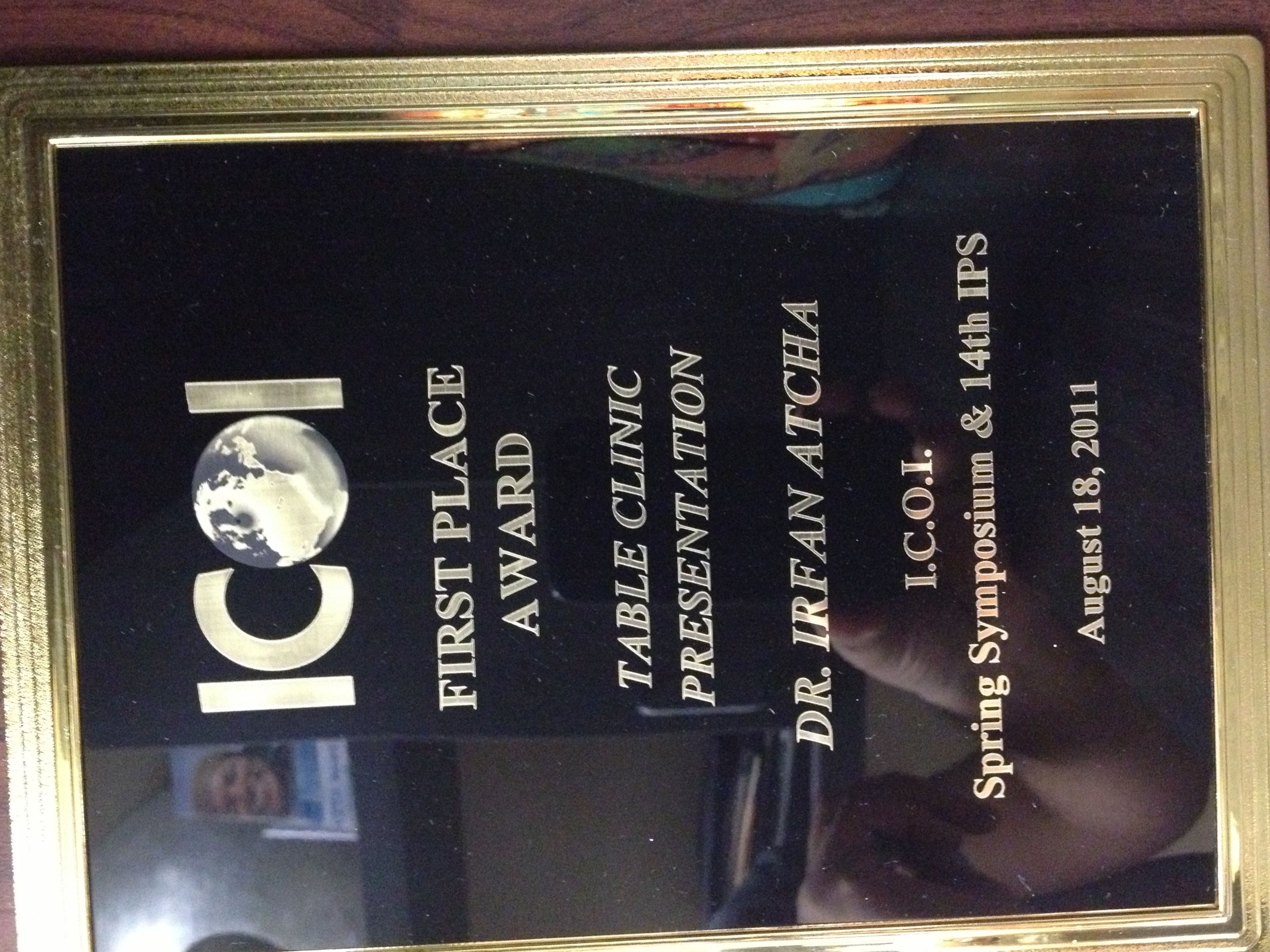 First place award at the ICOI in Chicago IL 2011