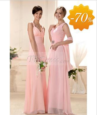 New Fashion Halter Floor-Length Bridesmaid Prom Dress