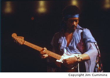 Rescued photo of JImi Hendrix in his last performance at Madison Square Garden, January 28, 1970 (published by Life Magazine in October, 1970.)