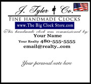Realtor Information for the back of the clock.