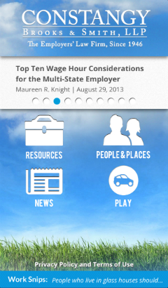 Find our app for iPhone/iPad in the app store: https://itunes.apple.com/us/app/constangy-employment-law-resource/id686524102?mt=8