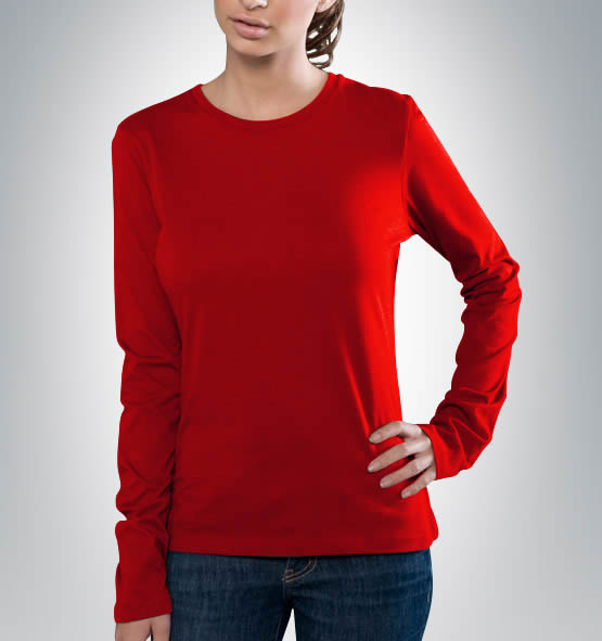 4. Ladies Fine Jersey Long Sleeve Tee