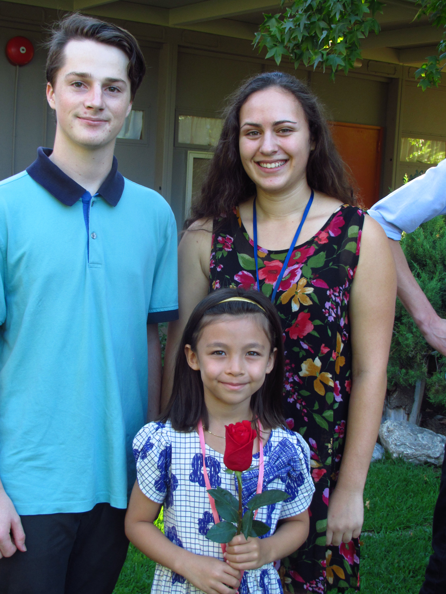 Highland Hall 12th graders and their 1st grade special friend at the Rose Ceremony