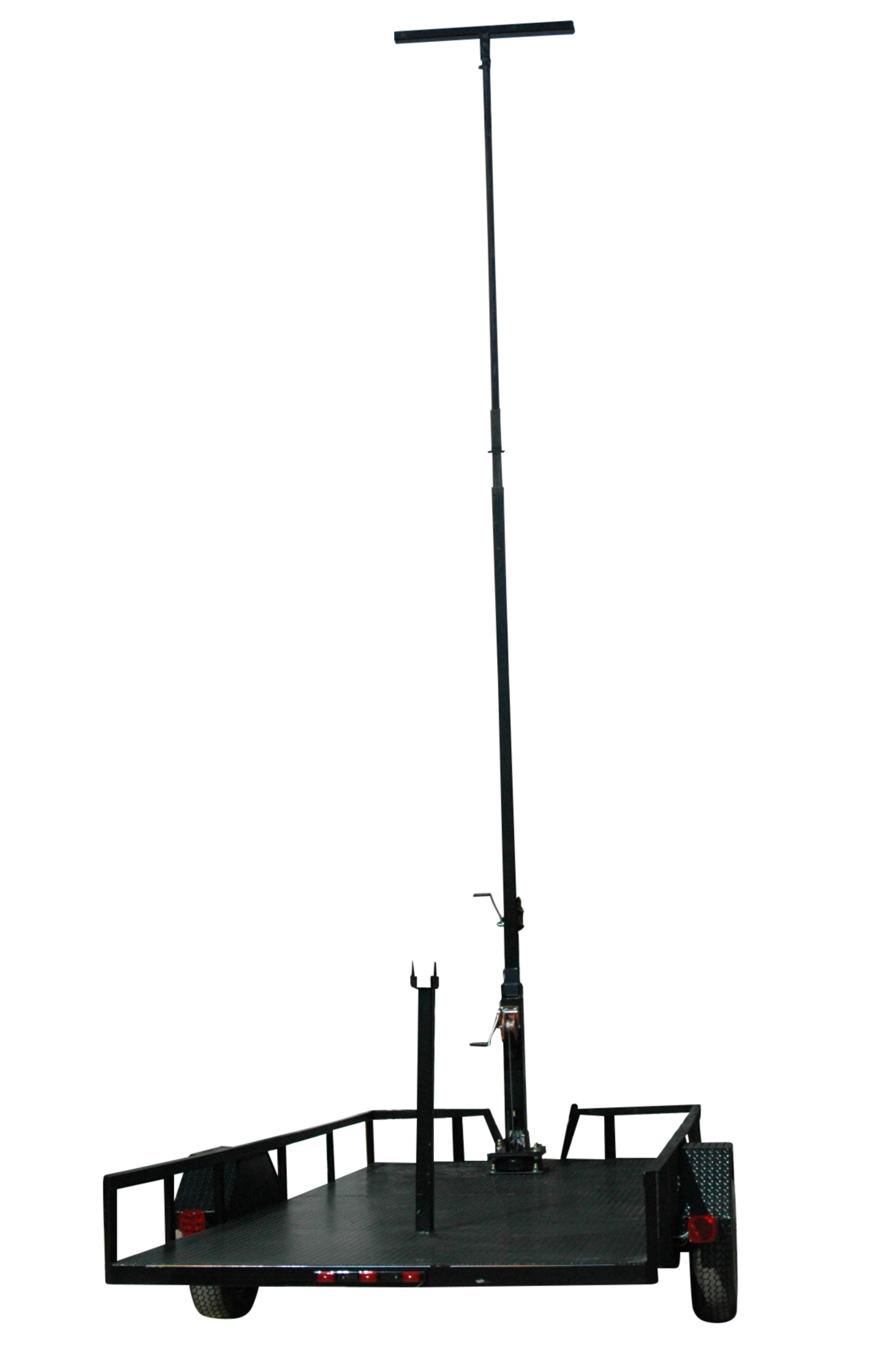 20 Foot Three Stage Telescoping Tower with Mobile Single Axle Trailer Base