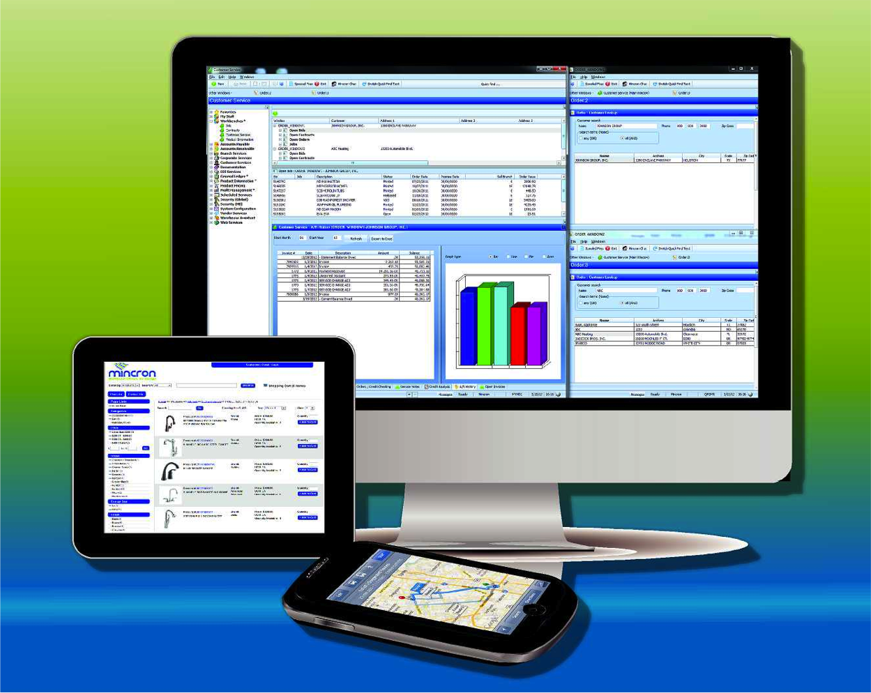 Mincron provides an industry-leading full ERP system with web and mobile solutions