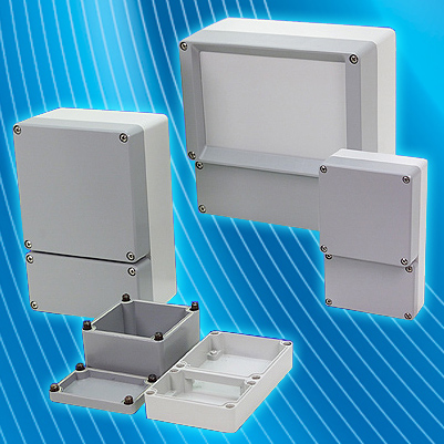 aluTWIN diecast aluminium enclosures have a separate terminal compartment for fitting terminal blocks, cable glands and IP rated connectors.