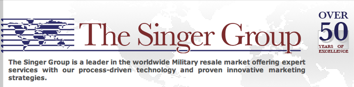The Singer Group is a leader in the worldwide Military resale market offering expert services with our process-driven technology and proven innovative marketing strategies.