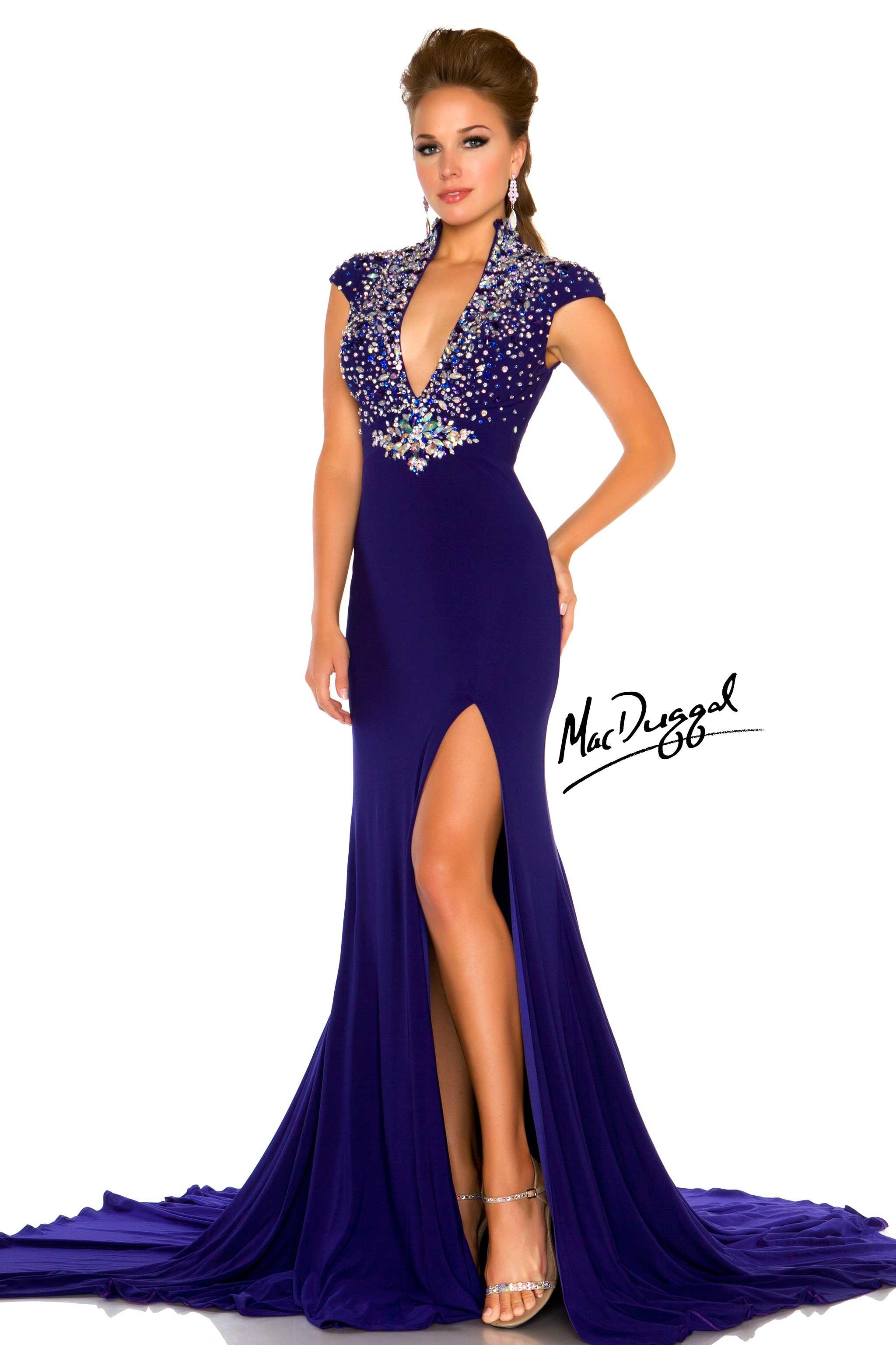 Mac Duggal 43003P Pageant Dress in Blue/Navy