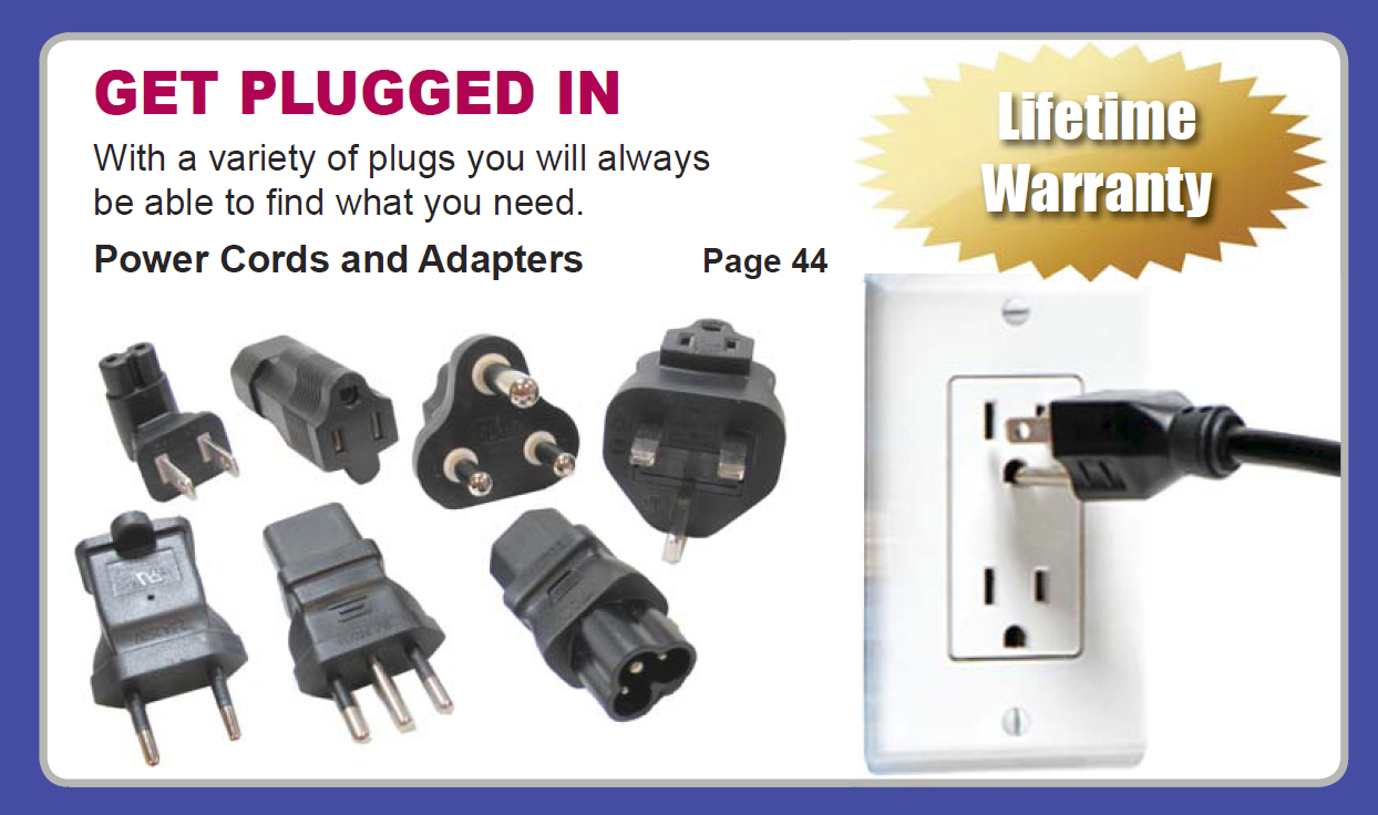 Plug Adapters:  International plug adapters, IEC plug adapters and NEMA plug adapter product
