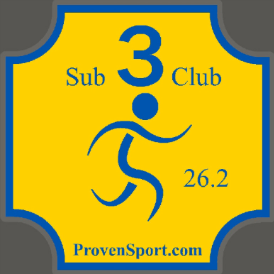 Sub 3 Club marathon decal