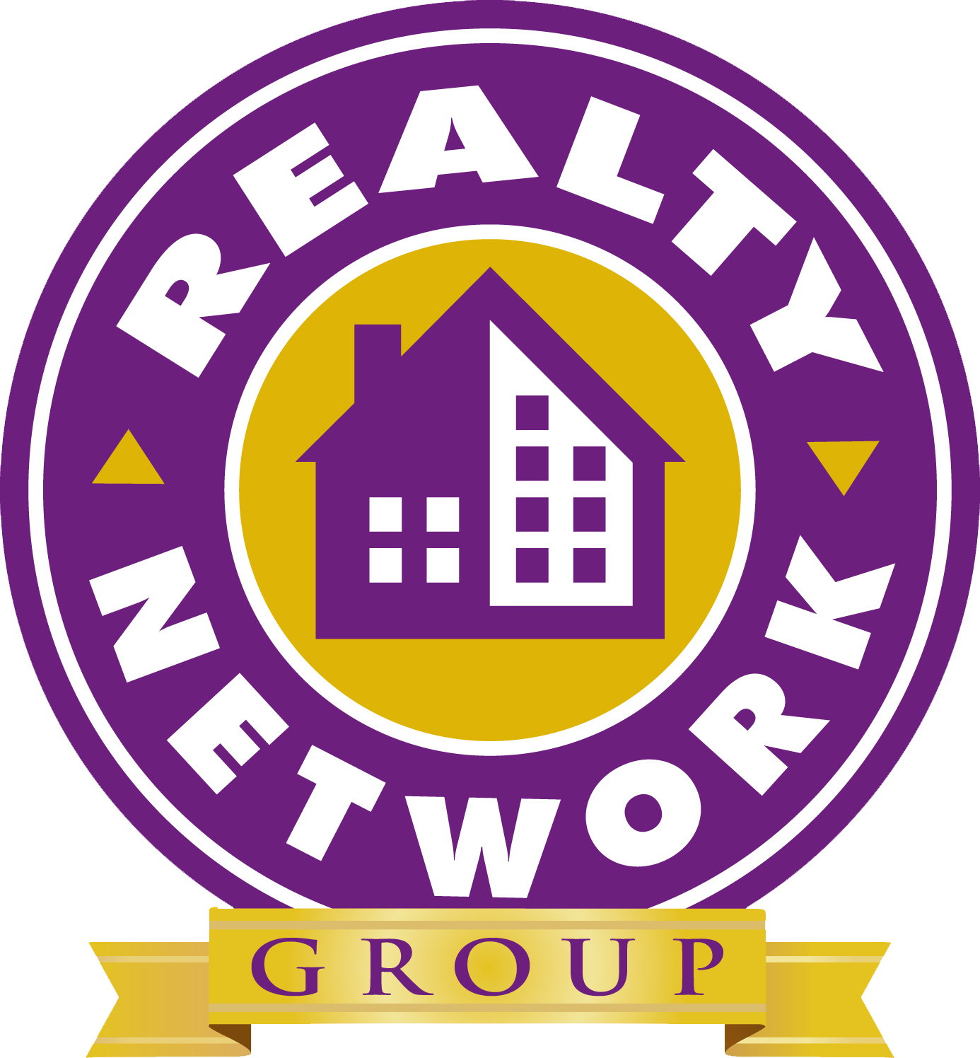 Pin Group / агентство недвижимости. Realty. Central partnership logo. Realtor networking.