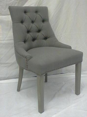 Classic Design Gray Linen Barrelback Chair BEC1206 7028-14