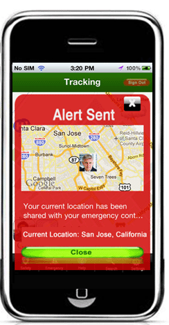 Rapid Tracker Alert Sending Screen