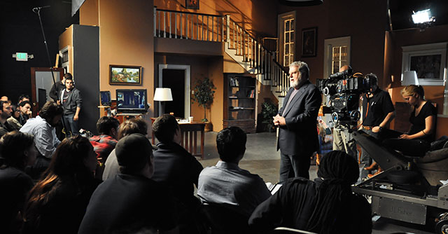 Dean Cundey speaking during his Cinematography Master Class