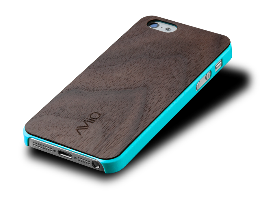AViiQ Wood Trim Thin Series iPhone 5S/5 Cases - Blue Walnut