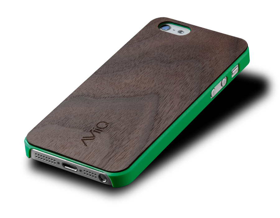 AViiQ Wood Trim Thin Series iPhone 5S/5 Cases - Green Walnut