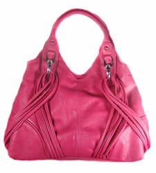 The pink "Gina" concealed carry purse was crafted with two breast cancer ribbons woven into the design. It was named and created in honor of the mother of the designer, who is a breast cancer survivor.