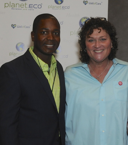 Dot Jones (Glee) and planet.ECO CEO Jean William at the 2013 GBK Emmy Gifting Lounge